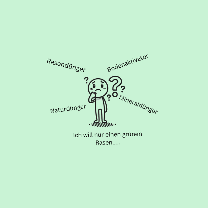 Jeder kann Kundenservice Ratloses Strichmännchen im Gartencenter – symbolisiert Unsicherheit beim Kauf und den Wert guter, freundlicher Kundenberatung.